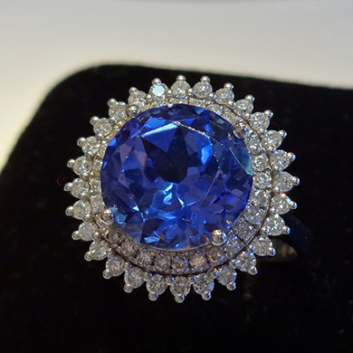 米莎雅18K金坦桑石钻戒 dsc01358