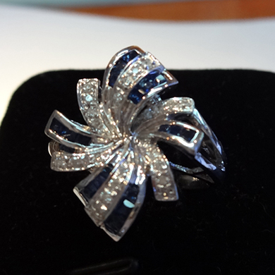 米莎雅18K金蓝宝石钻戒 dsc01382