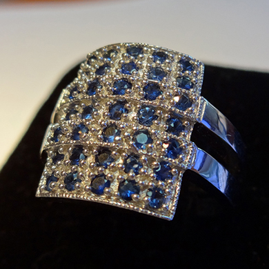 米莎雅18K金蓝宝石戒 dsc01386