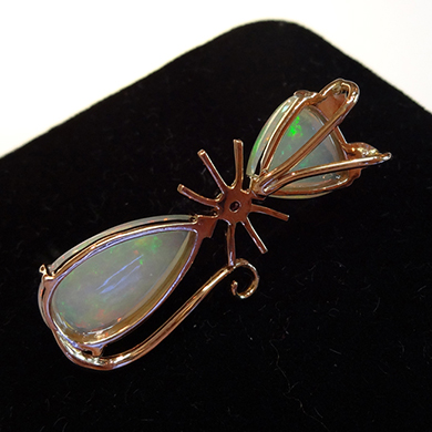 米莎雅18K金欧泊红宝石发财猫吊坠 dsc01389