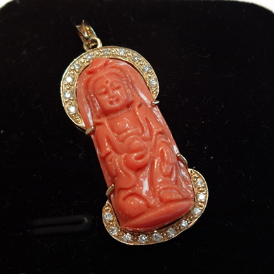 米莎雅18K金珊瑚吊坠 dsc01397