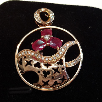 米莎雅18K金红宝石钻坠 dsc01401