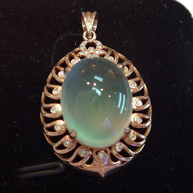 米莎雅18K金葡萄石钻石吊坠 dsc01421