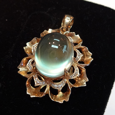 米莎雅18K金葡萄石钻石吊坠 dsc01423