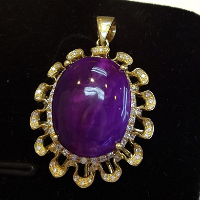 米莎雅18K金苏纪石钻石吊坠 dsc01425-1