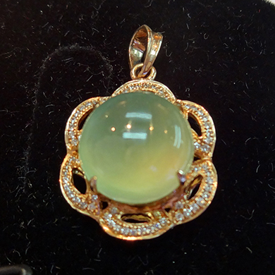 米莎雅18K金葡萄石钻石吊坠 dsc01426