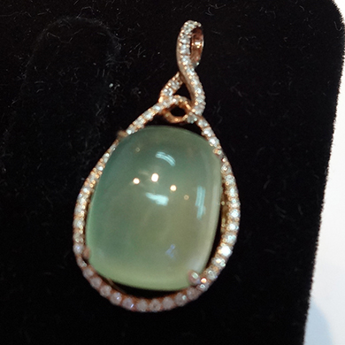 米莎雅18K金葡萄石钻石吊坠 dsc01429