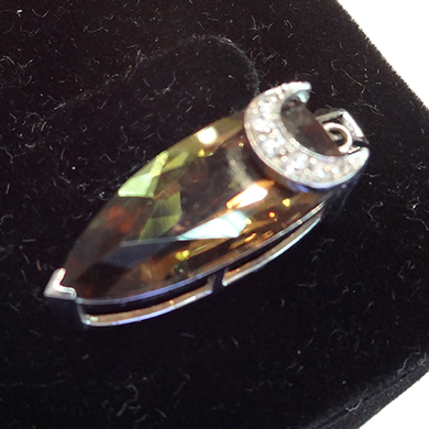 米莎雅18K金茶水晶锆石吊坠 dsc01431