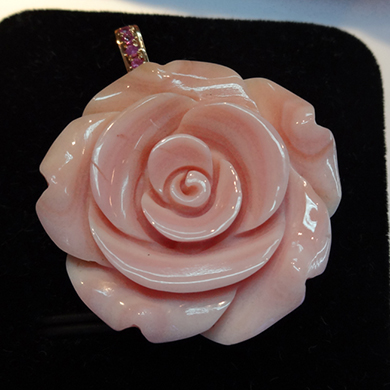 米莎雅18K金粉贝壳吊坠 dsc01442