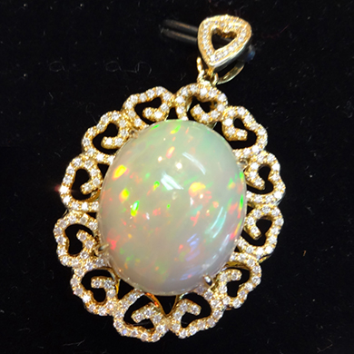 米莎雅18K金欧泊吊坠 dsc01456