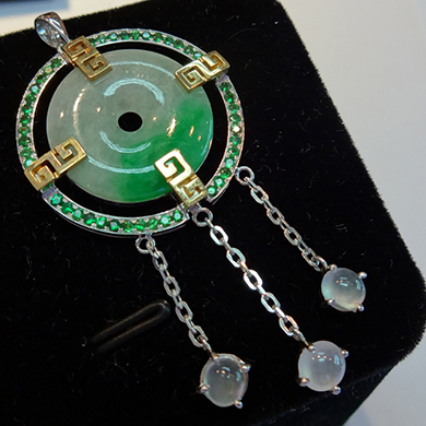 米莎雅18K金翡翠翠榴石吊坠 dsc01463