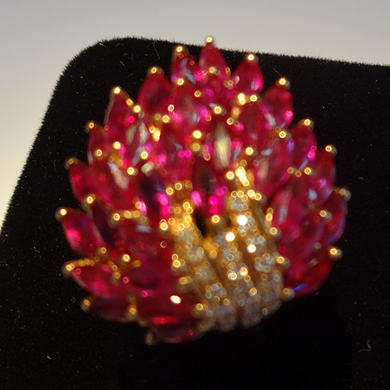 米莎雅18K金红宝石钻石戒指 dsc01515