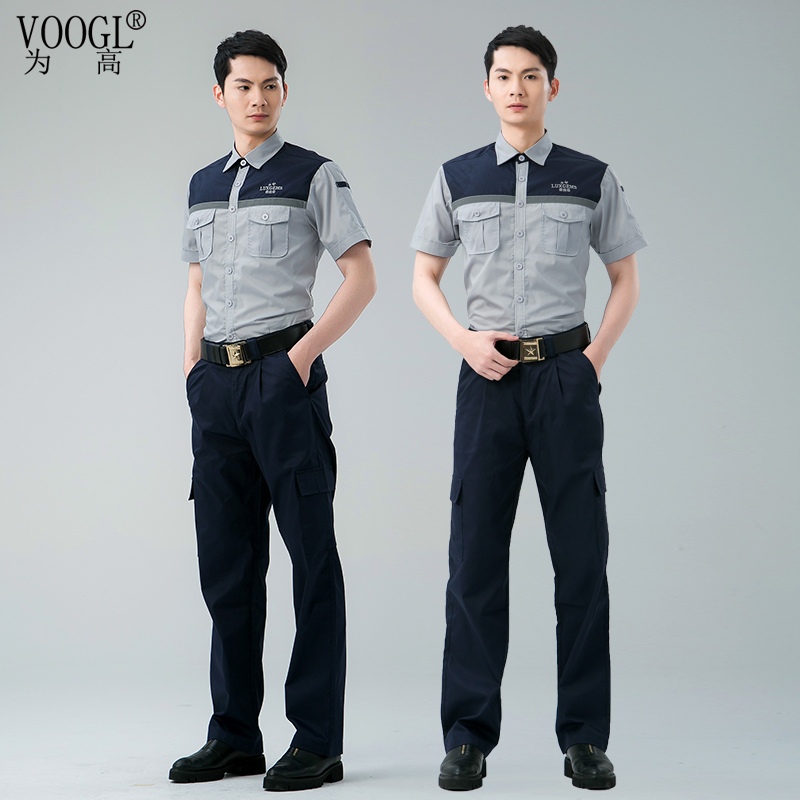 工程服灰蓝色短袖