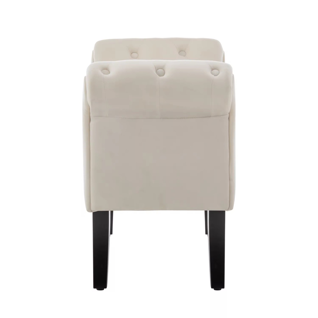 Small Sofa Foot Rest with Armrest Soft Cushion Wooden Frame for Bedroom Use Classic Furniture Stool