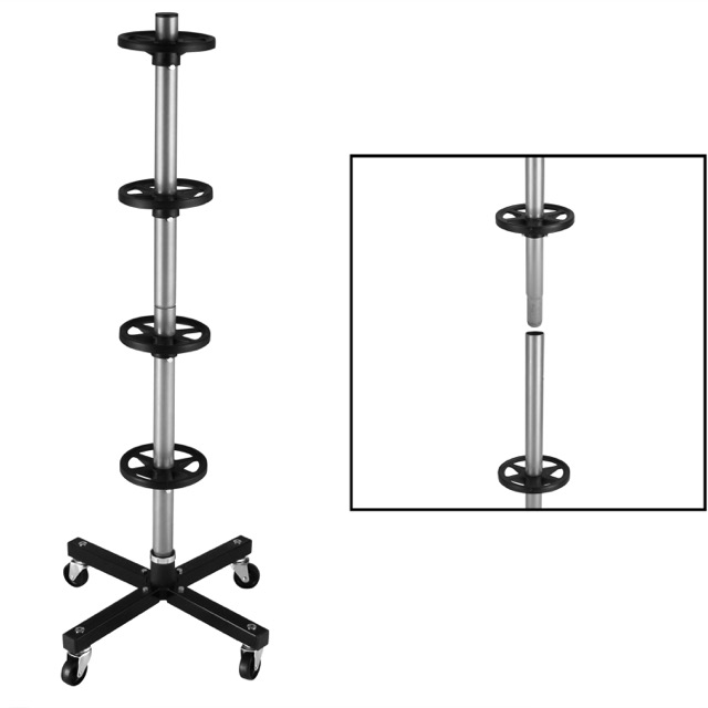 Movable 4 tier rack Wholesale Wheel Tree Tyre Storage Stand Holder Rim Storage Display Rack