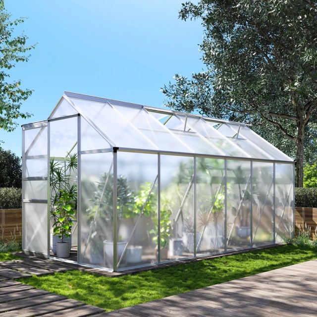 Walk-in Easily assembled anti hail anti uv Greenhouse Kit aluminium frame garden backyard greenhouse