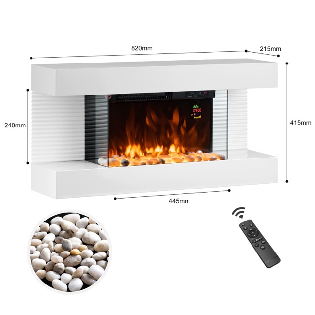 Multipl Color Flames Modern Wall Mounted LED Electric Heater TV Stand fireplace