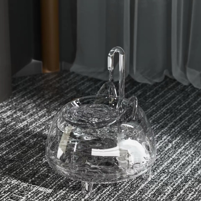 1.8L Pet Water Feeder Transparent Low Noise Automatic Cat Water Bowl Dispenser