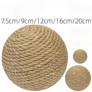 Cat Teething Toys Sounding Bite Resistant Natural Sisal Ball with Grit Inside