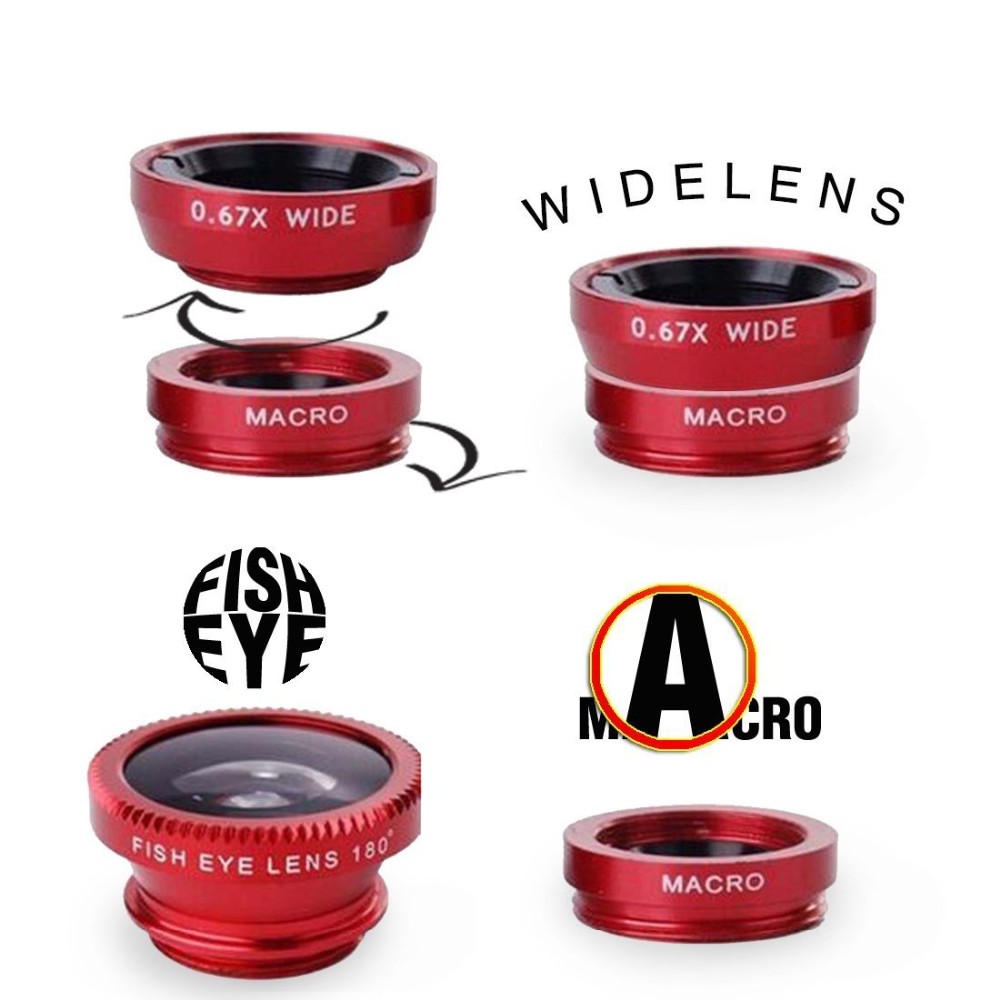 Mobile Phone Lens 3 in1 Kit Universal Clip Smartphone Camera Lenses Wide Angle Macro Fish Eye for IPhone