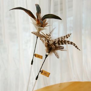 Extended Version Original Ecological Feather Cat Teaser Stick with Bells