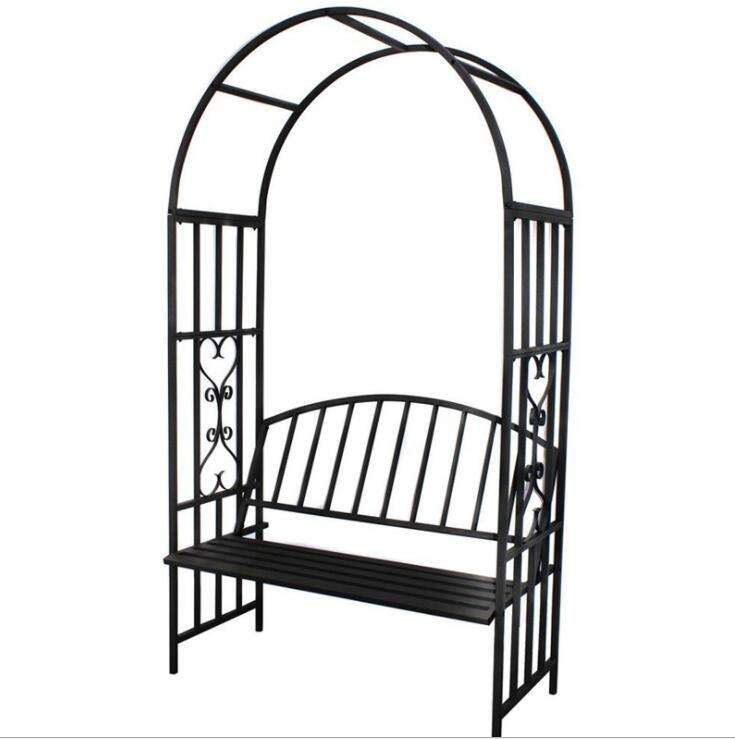 For 2 People Metal Steel Garden Arch Trellis Rose Aid with Bench Seat flower arch flower stand