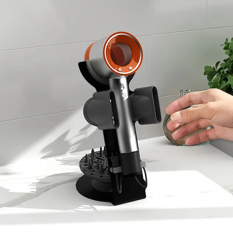Bathroom Organizer Aluminum Alloy Bracket Power Plug Hair Dryer Stand Holder for Dyson Supersonic