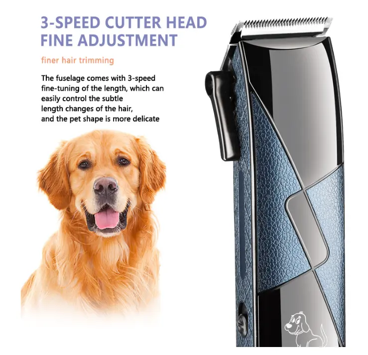 2024 New Fasion Low Noise Rechargeable Cordless Electric Quiet Pet Hair Clippers Set Shaver Clippers Kit for Dogs Cats Pets