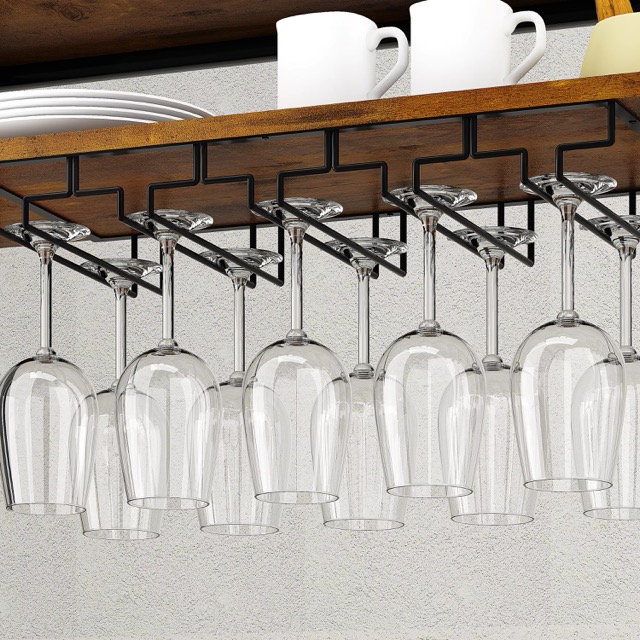 Household Wall Wine Rack 6 Tier Metal Frame Space Saving Bar Display Organizer Wine Rack