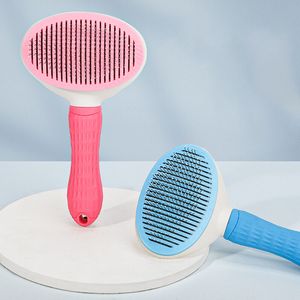 Hair Grooming Pet Brush Massage-Self Cleaning Slicker for Shedding Removes Loose Undercoat