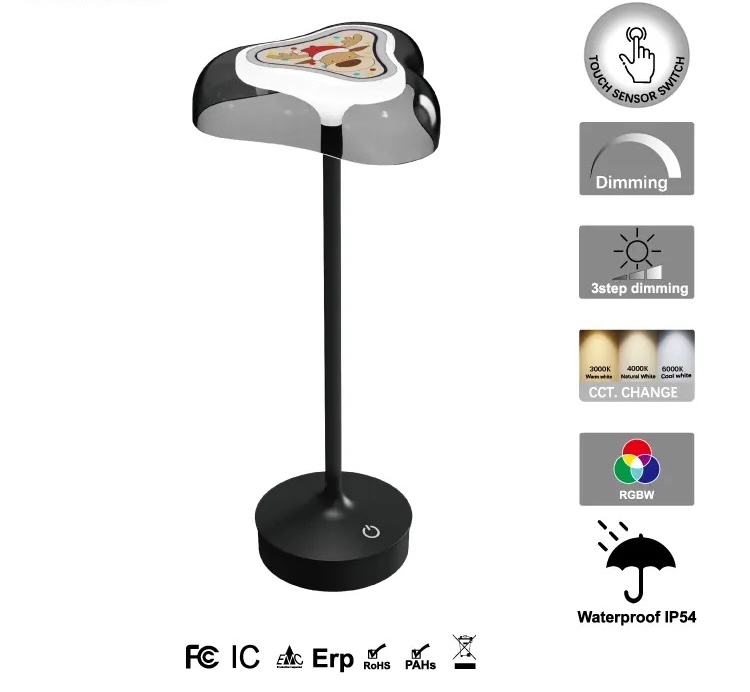 Creative Outdoor Acrylic Transparent Lampshade Small Table Lamp Stepless Dimming RGB Table Lamp