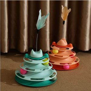 Interactive Cat Roller 3-Level Turntable Cat Toys Balls with 2 Colorful Balls