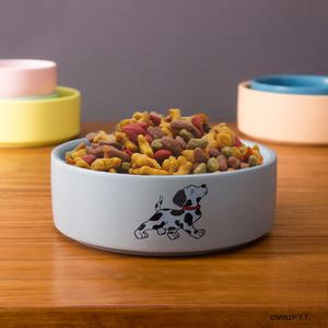 Large Neck Guard Creative Ceramic Dog Bowl Cat and Feeding Round Food Bowl