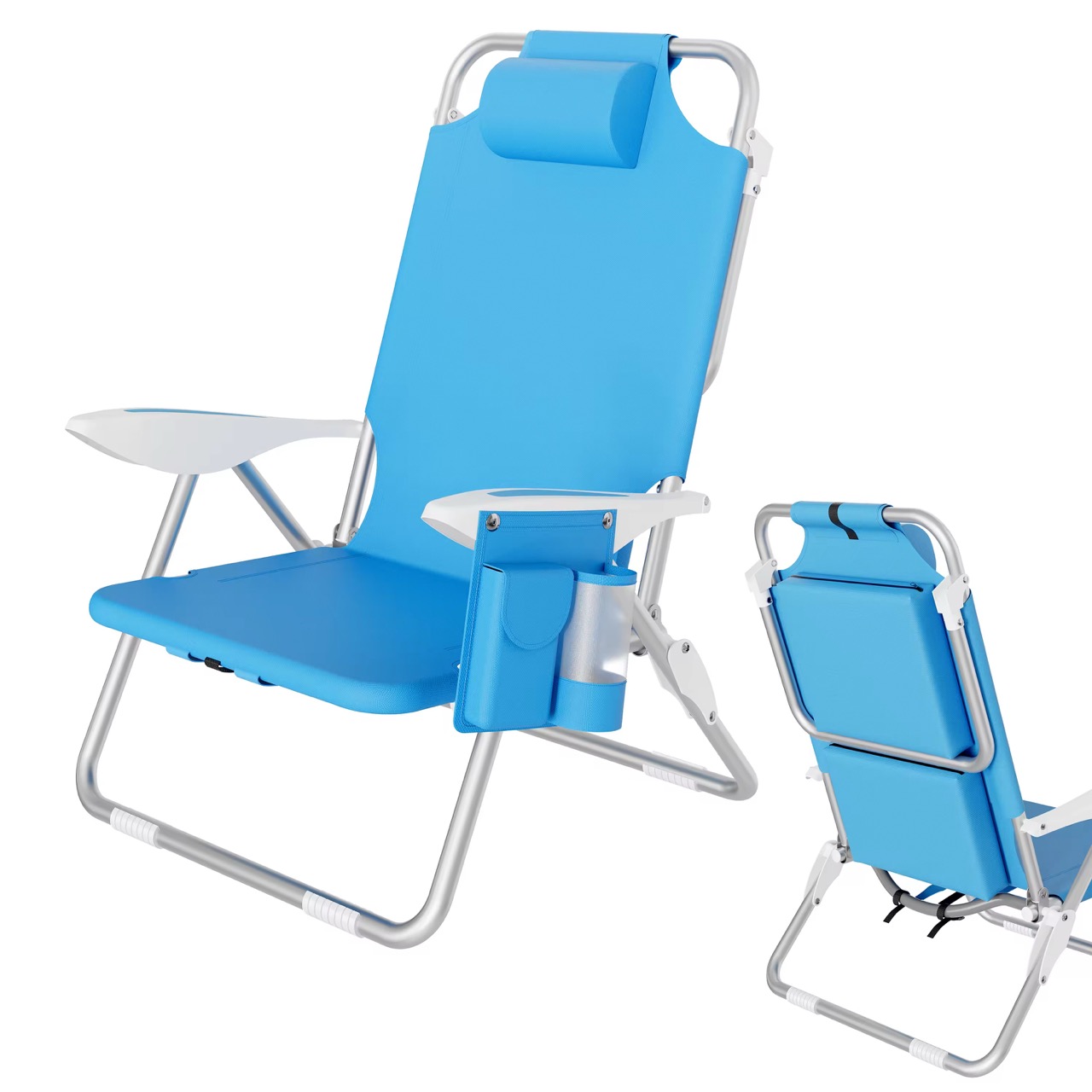 Easy Carrying Camping Hiking Seat Fishing Chair Folding Beach Lounge Chair Adjustable Height Foldable Beach Chair
