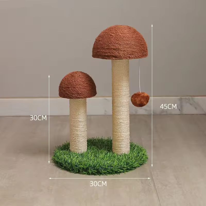 Durable Big Cat Toy Mushroom Shaped Cat Scratcher Posts Tree with Ball Toy