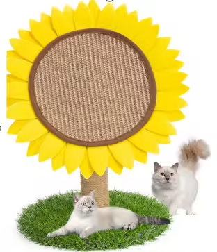 Modern Cat Climbing Frame Eco-friendly Sisal Cactus Vertical Sunflower Cat Scratching Post Board Indoor Pet Toy Cat Tree