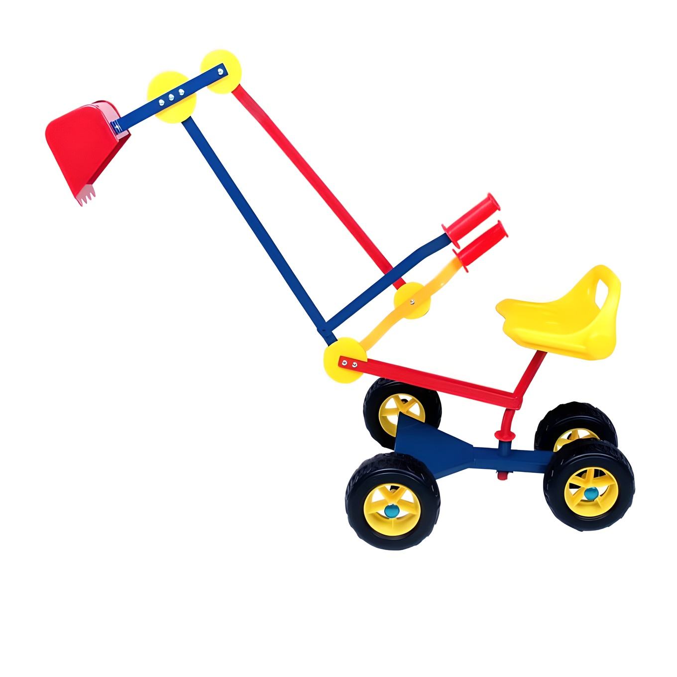 Metal Sand Excavator Children's Digger with wheels- Rubber Grips Seat Sandbox Excavator