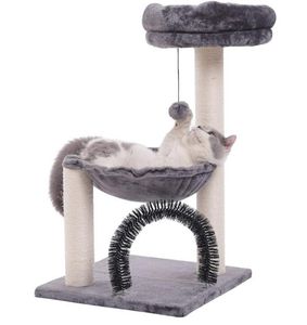 Multi-Level Cat Tree Cat Scratching Post Plush Basket