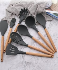Non-Stick Silicone Cookware Kitchen Gadget BPA Free Kitchen Cooking Utensils Set