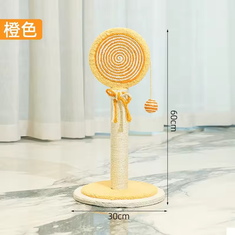 Lollipop Cat Scratch Board Wear-Resistant Sisal Column for Paws Grinding
