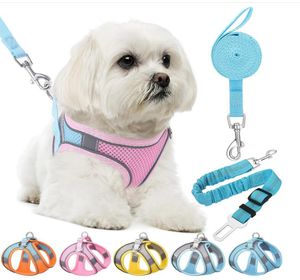 Soft No Pull Adjustable Breathable Mesh Leash and Harness Vest Belt