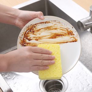 Wood Pulp Cotton Cleaning Sponges Kitchen Cleaning Cloth