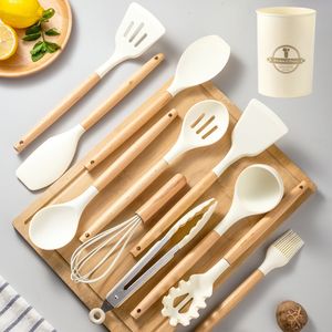 Wooden Handle Silicone Kitchen Utensils Set 12PCS Set