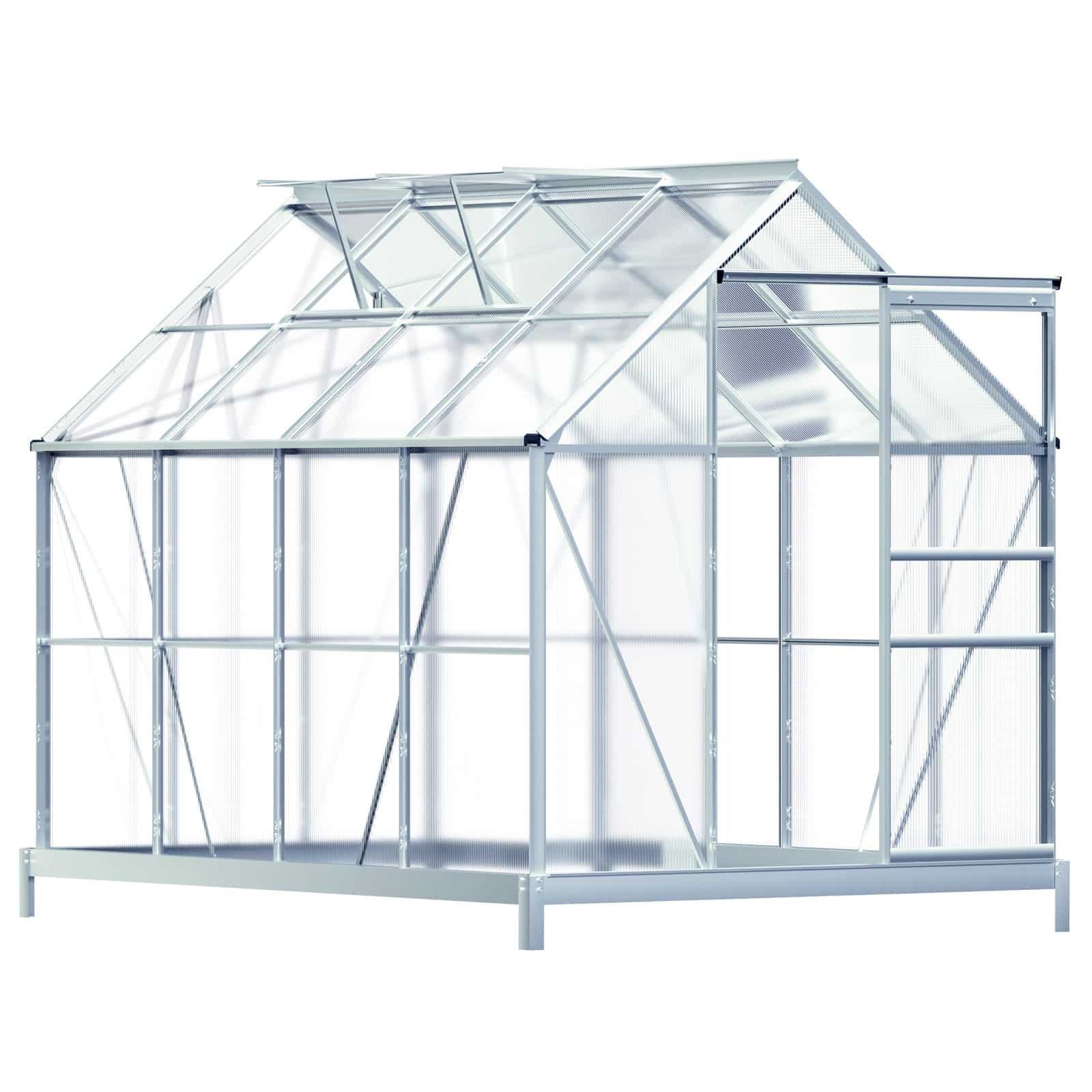 Agricultural outdoor green houses aluminum frame garden greenhouse 4 rooms with base