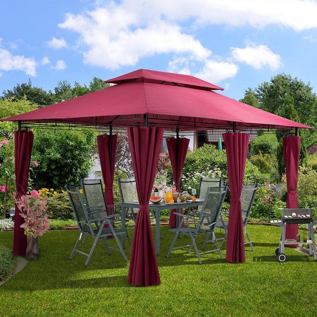 Modern Outdoor Furniture Garden Patio Tent Steel Frame Pavilion Gazebo