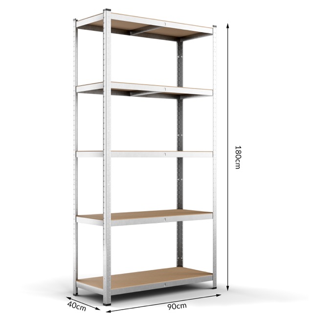 5-tier Warehouse Metal Shelving Unit Adjustable Garage Storage Utility Rack Heavy Duty Shelves Organization Multipurpose Shelf
