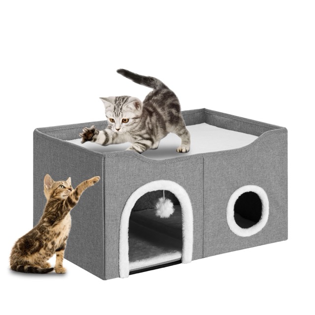 High Quality Cat Bed Cave Pet Condo With Cat Scratcher Kitty Cat House