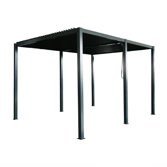 4*3M Manual Modern Patio Waterproof Bioclimatica Aluminium Pergola Louver Roof Kit Outdoor Bioclimatic Aluminum Louvered Pergola pavilion