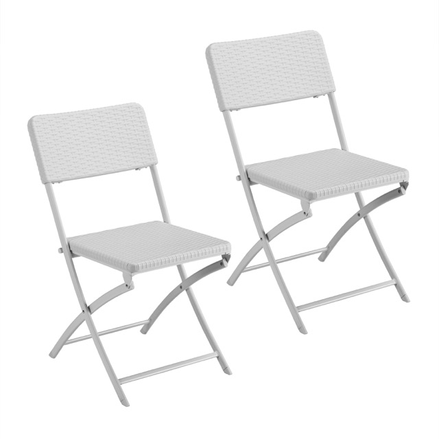 2PK Garden PE Rattan Beach Dining folding chair Outdoor picnic chair