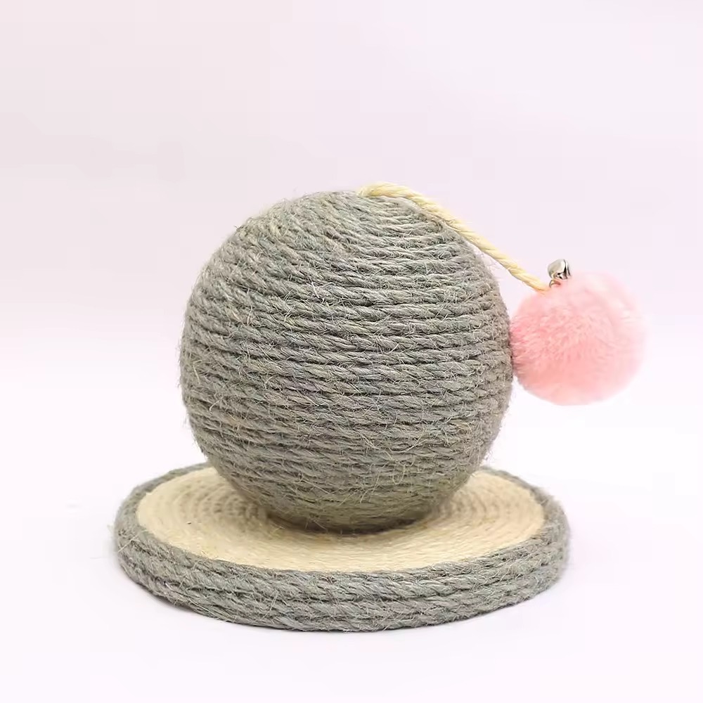 Cat Scratching Column Spherical Claw Grinder Cactus Cat Toy Sound Bell Cat Sisal Scratch Ball Toy